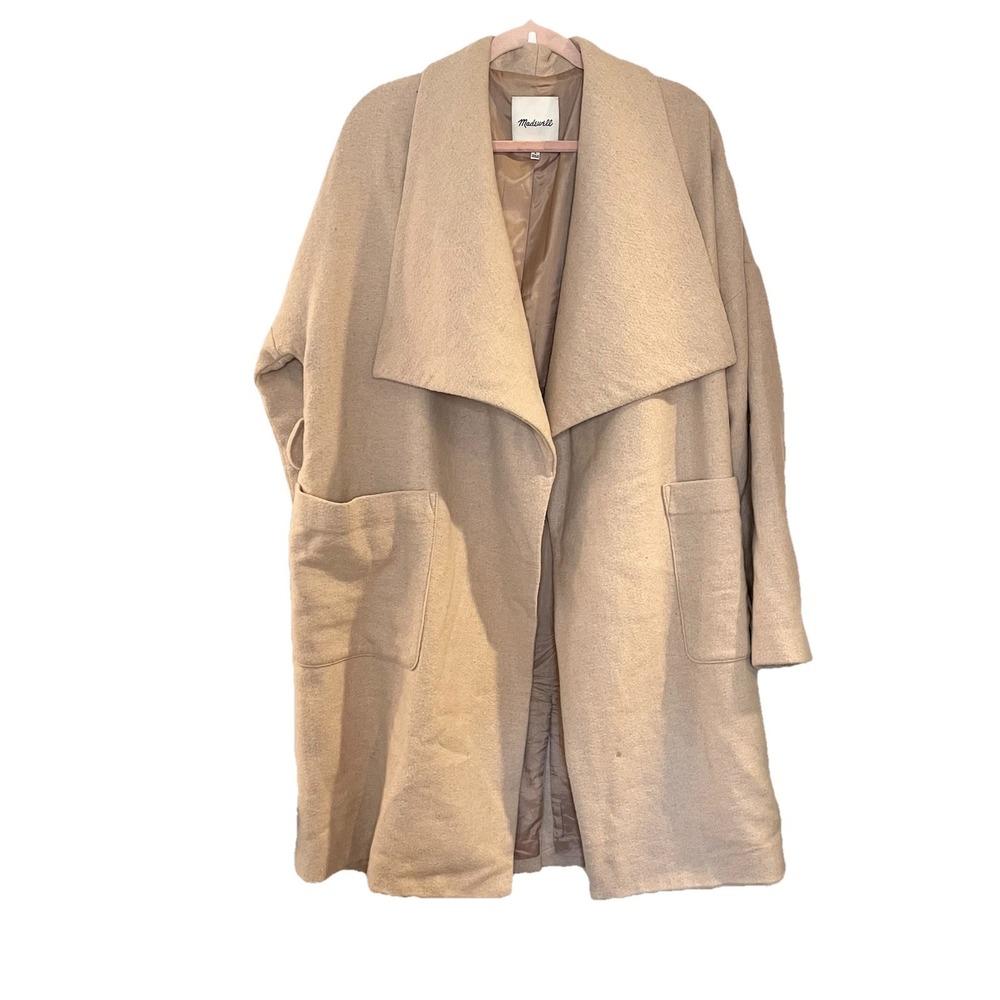 Madewell Delancey Blush Nude Wool Blend Coat Wool Blend Soft Size L F4887